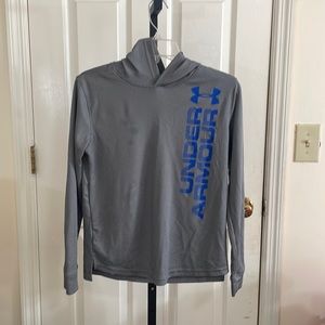 Boys Grey Under Armour long sleeve shirt with hood